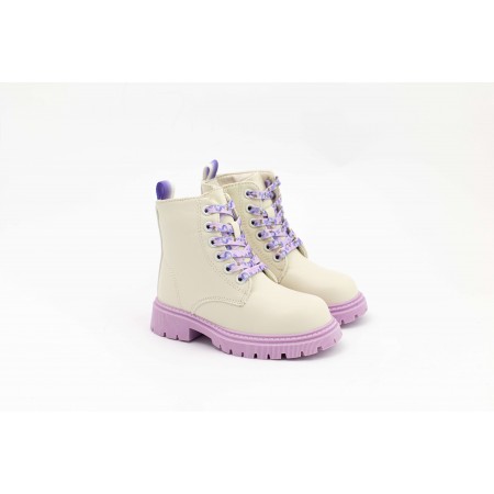 Kaulo spalvos su violetiniu padu žieminiai batai mergaitei su vilna
