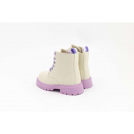 Kaulo spalvos su violetiniu padu žieminiai batai mergaitei su vilna