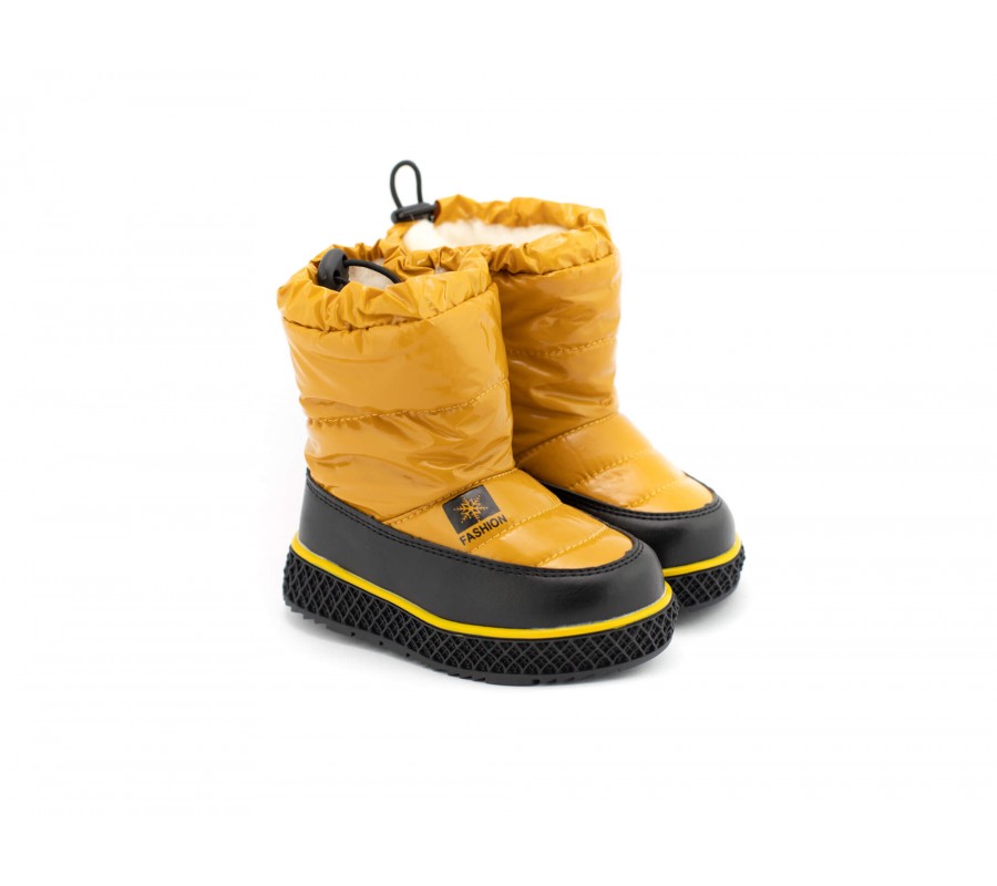 غريب الأطوار صدئ جمع  Clibee geltoni žieminiai sniego batai vaikams su užtrauktuku