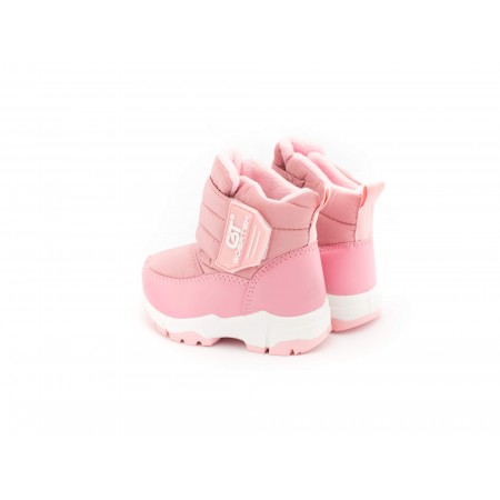 Clibee rožiniai žieminiai sniego batai vaikams su dviem lipukais.