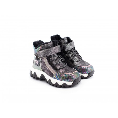 Tamsiai pilkos spalvos Clibee žieminiai batai vaikams