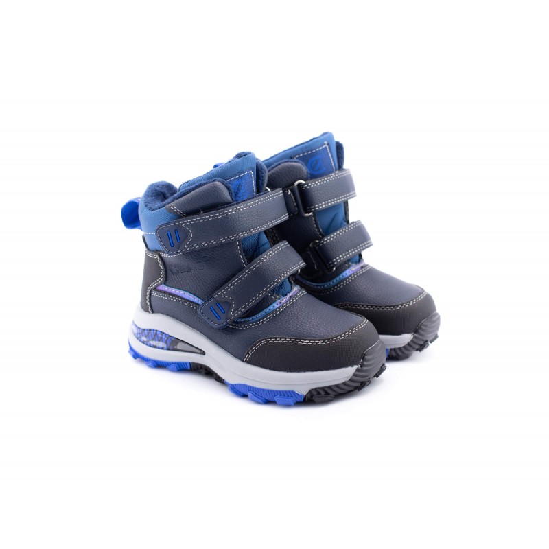 Žieminiai batai berniukams tamsiai mėlynos spalvos su papildoma apsauga nuo drėgmės