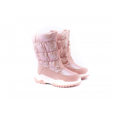 Clibee sniego batai mergaitei, rožinės spalvos su užtrauktuku priekyje
