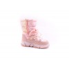 Clibee sniego batai mergaitei, rožinės spalvos su užtrauktuku šone ir raišteliais