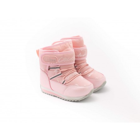 Clibee rožiniai žieminiai sniego batai vaikams su lipuku