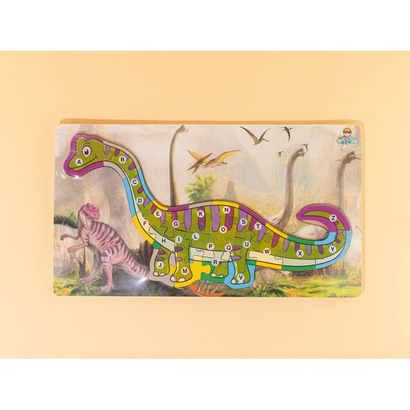 Medinė dėlionė „Dinozauras“ su raidėm (2)