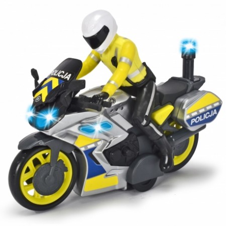 Žaislinis policijos motociklas 17 cm su figūrėle Dickie