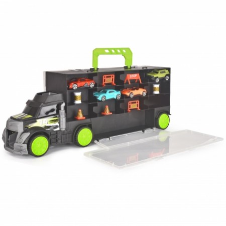 Sunkvežimis lagaminas su žaisliniais automobiliais DICKIE City Transporter 43cm