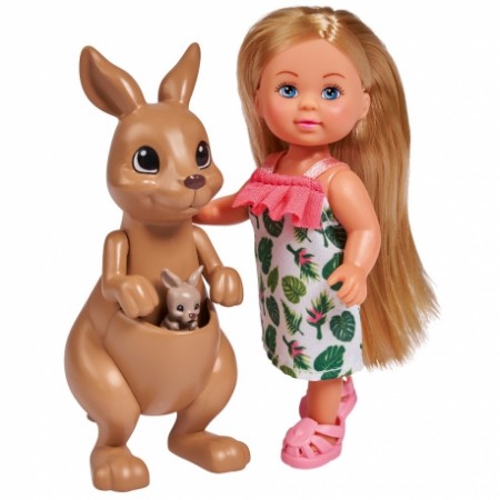 Lėlė Evi su kengūra ir kūdikiu, SIMBA