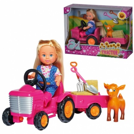 Lėlė Evi su traktoriumi Simba Evi Love